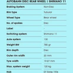 Lightweight Autobahn Rear Disc Wheel (Shimano Freehub) -Shimano shop 0