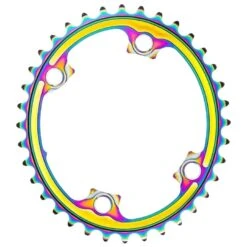AbsoluteBLACK Oval Premium Shimano 110BCD 34T Chainring Rainbow